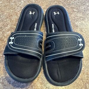 Under Armour Black Slide Sandals with Logo